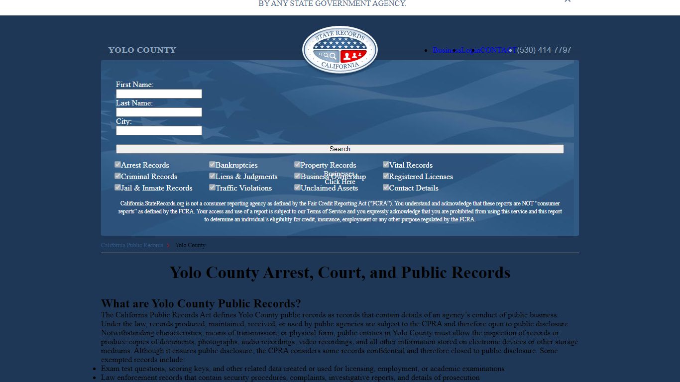 Yolo County Arrest, Court, and Public Records