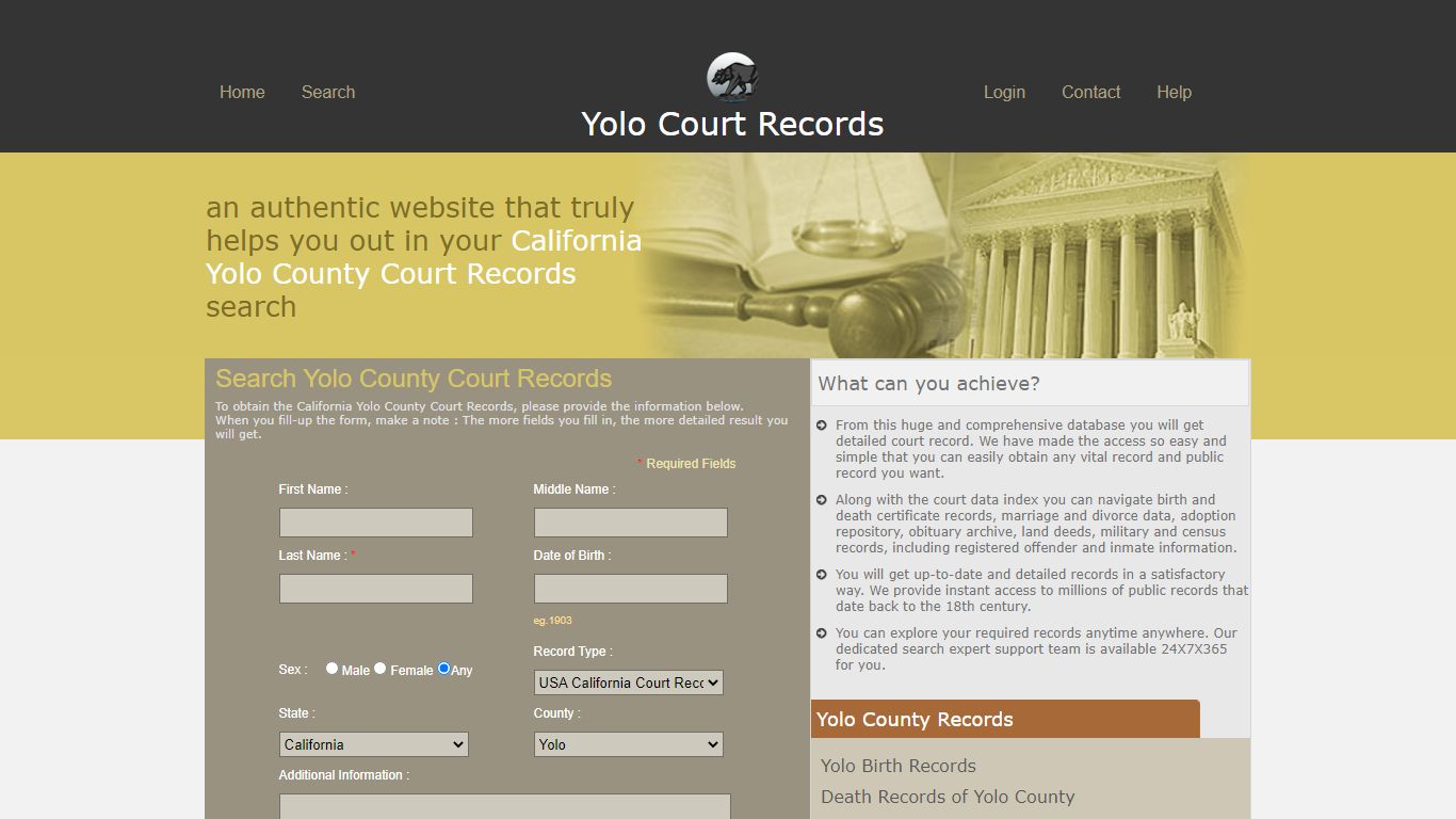 Yolo County Court Records. Public Records, California State